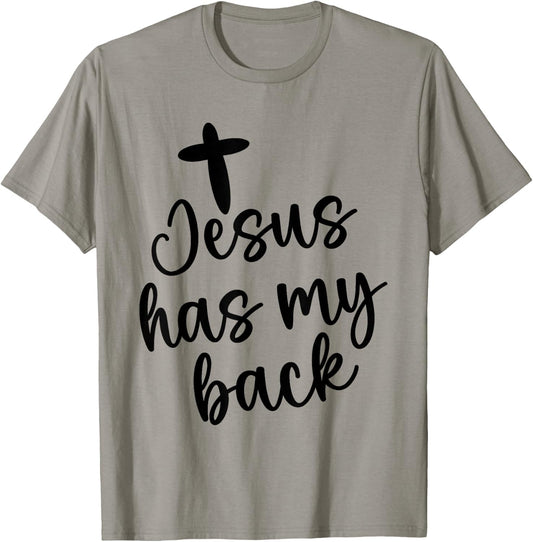 Jesus Has My Retro Back Christian Religious Quote Women Men T-Shirt - T-Shirt | Sand