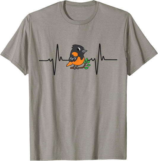 Oriole Bird Heartbeat T-Shirt - T-Shirt | Sand
