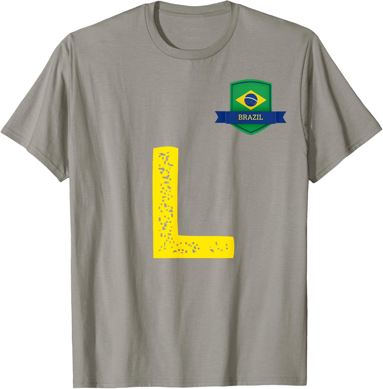 Brazil Human-Flag Letter L Brazil T-Shirt - T-Shirt | Sand