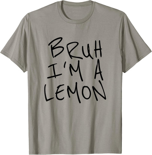 Bruh I'm A Lemon Funny Halloween Costume Men Women Boy Girl T-Shirt - T-Shirt | Sand
