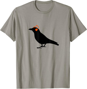 Headphones Headphones notes Raven Bird Hipster T-Shirt - T-Shirt | Sand