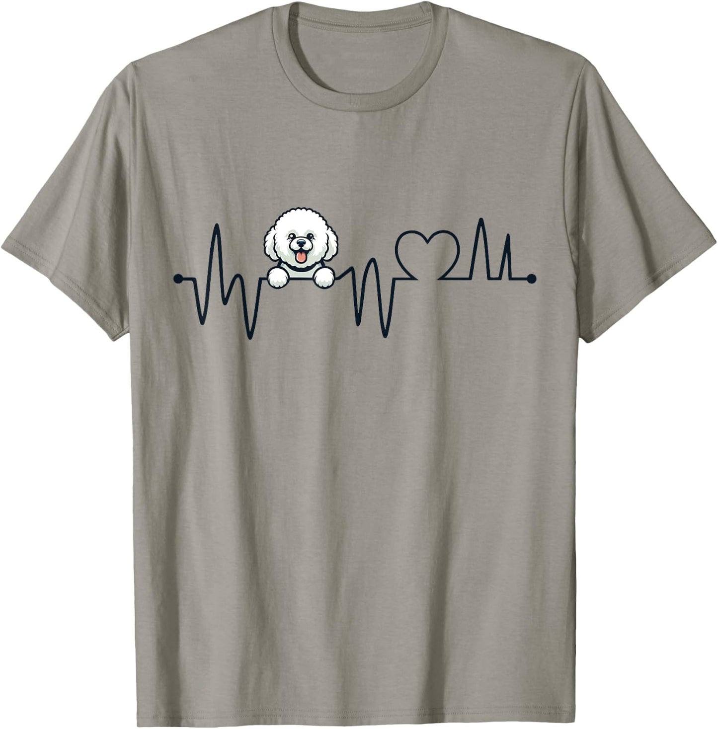 Bichon Frise Heartbeat - Men Women Kids Bichon Lover T-Shirt - T-Shirt | Sand