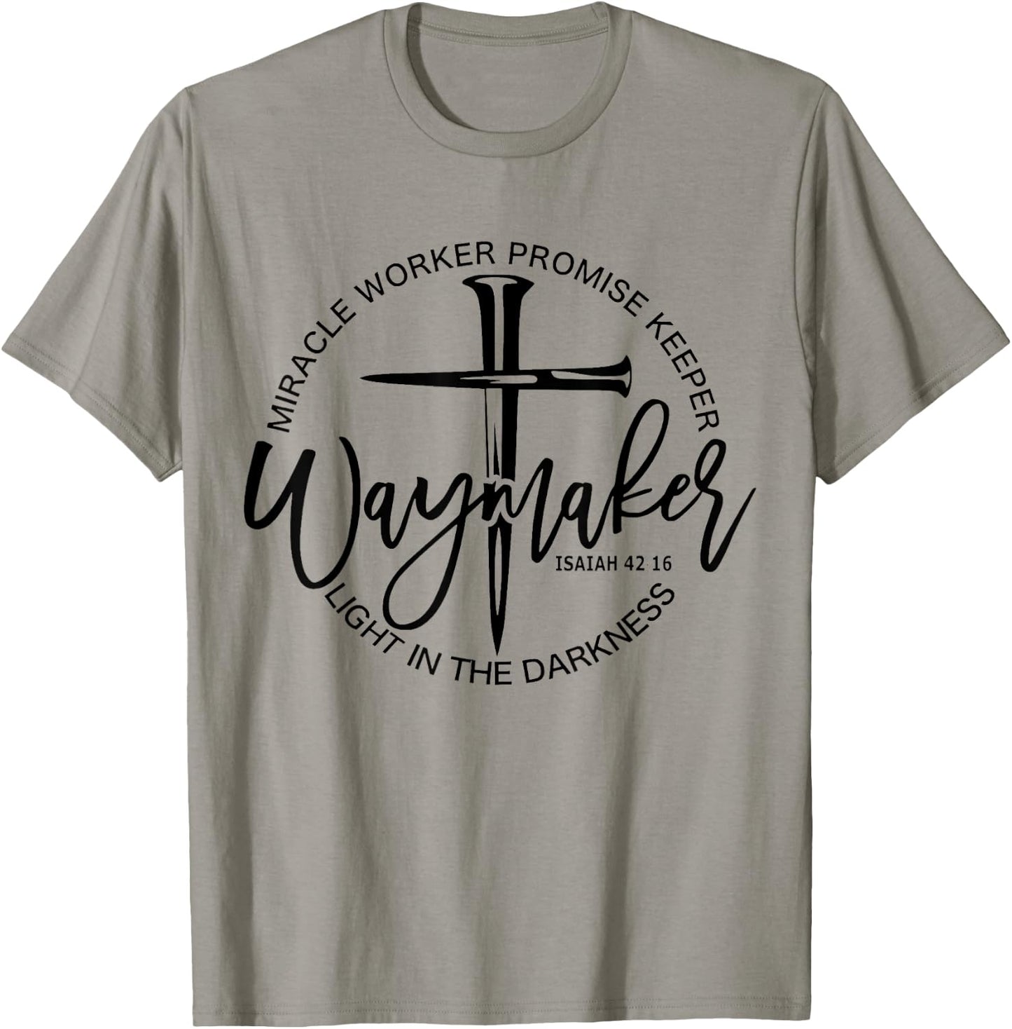 Vintage Waymaker Promise Keeper Miracle Worker Christian T-Shirt - T-Shirt | Sand