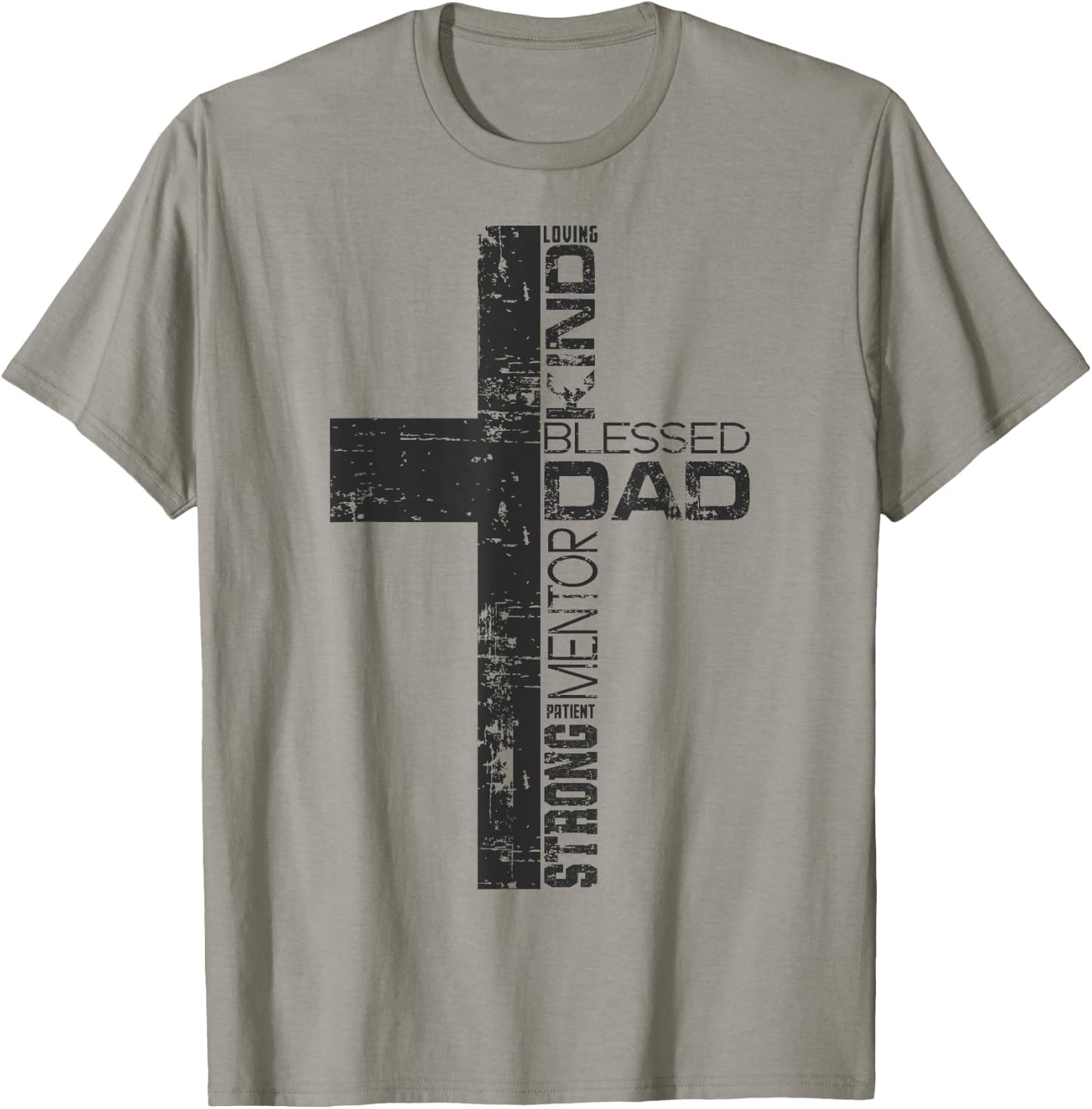 Blessed Dad Cross Christians Father's Day Christian Dad T-Shirt - T-Shirt | Sand