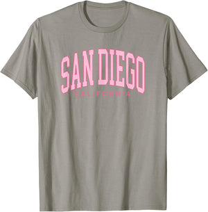 San Diego Preppy Retro Throwback Girls Pink Vintage T-Shirt - T-Shirt | Sand
