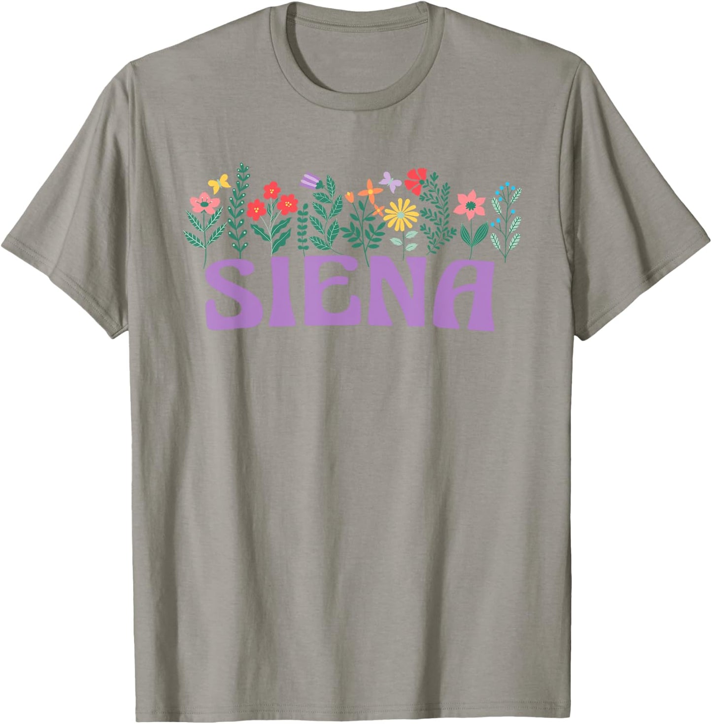Wildflower Floral Siena First Name Mother's Day Women T-Shirt - T-Shirt | Sand