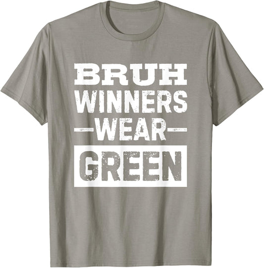 Bruh Winners Wear Green Vintage Retro T-Shirt - T-Shirt | Sand