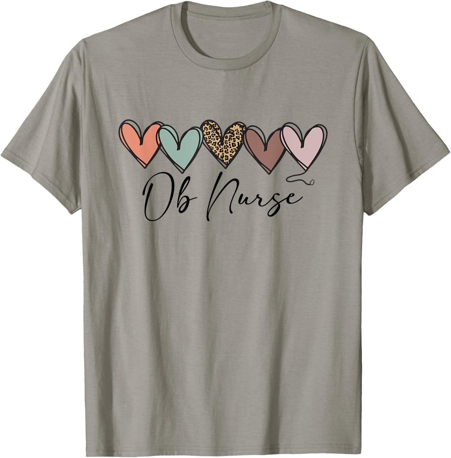 Cute OB Nurse Baby Feet Heart Graphic T-Shirt - T-Shirt | Sand
