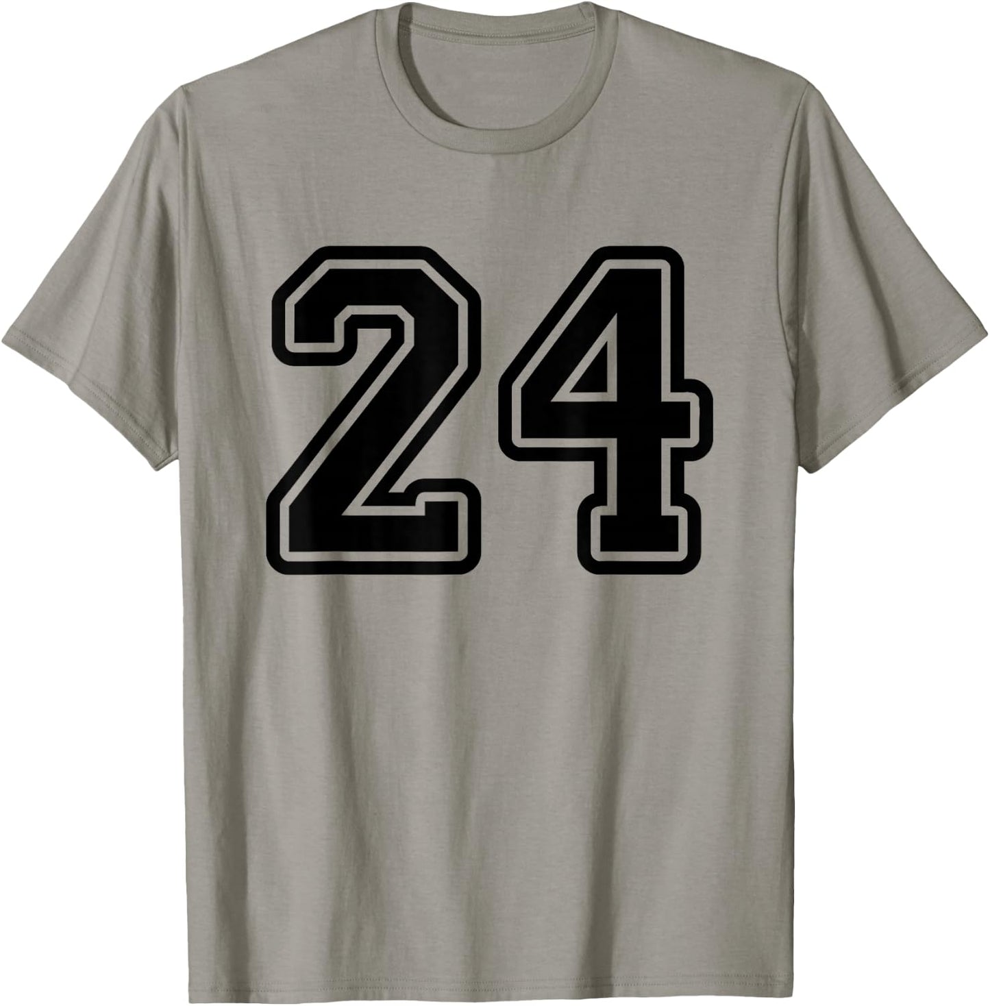 Number #24 Black Sport Varsity Number 24 T-Shirt - T-Shirt | Sand