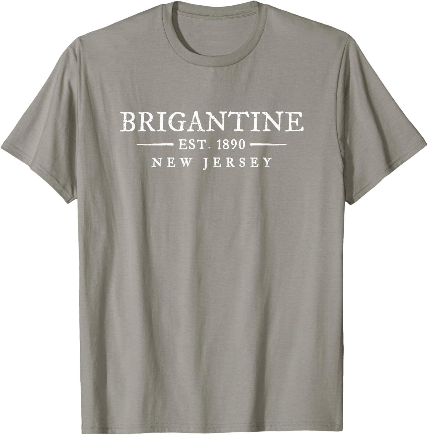 Brigantine New Jersey Vintage Letter Text Established T-Shirt - T-Shirt | Sand