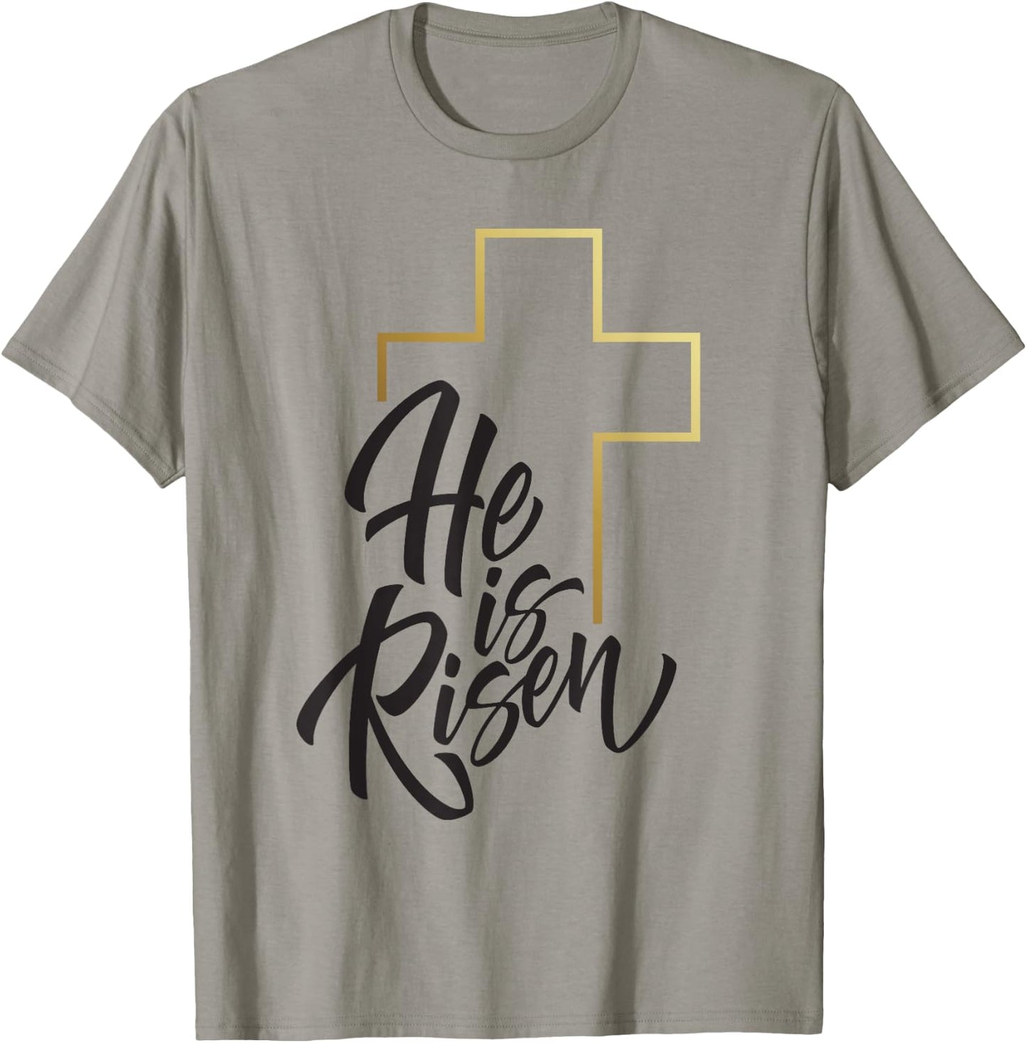 Happy Easter Shirt He Is Risen Jesus Cross Scripture Matthew T-Shirt - T-Shirt | Sand