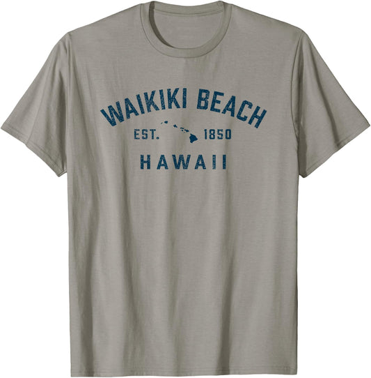 Vintage Waikiki Beach Hawaii Throwback Retro Souvenir T-Shirt - T-Shirt | Sand