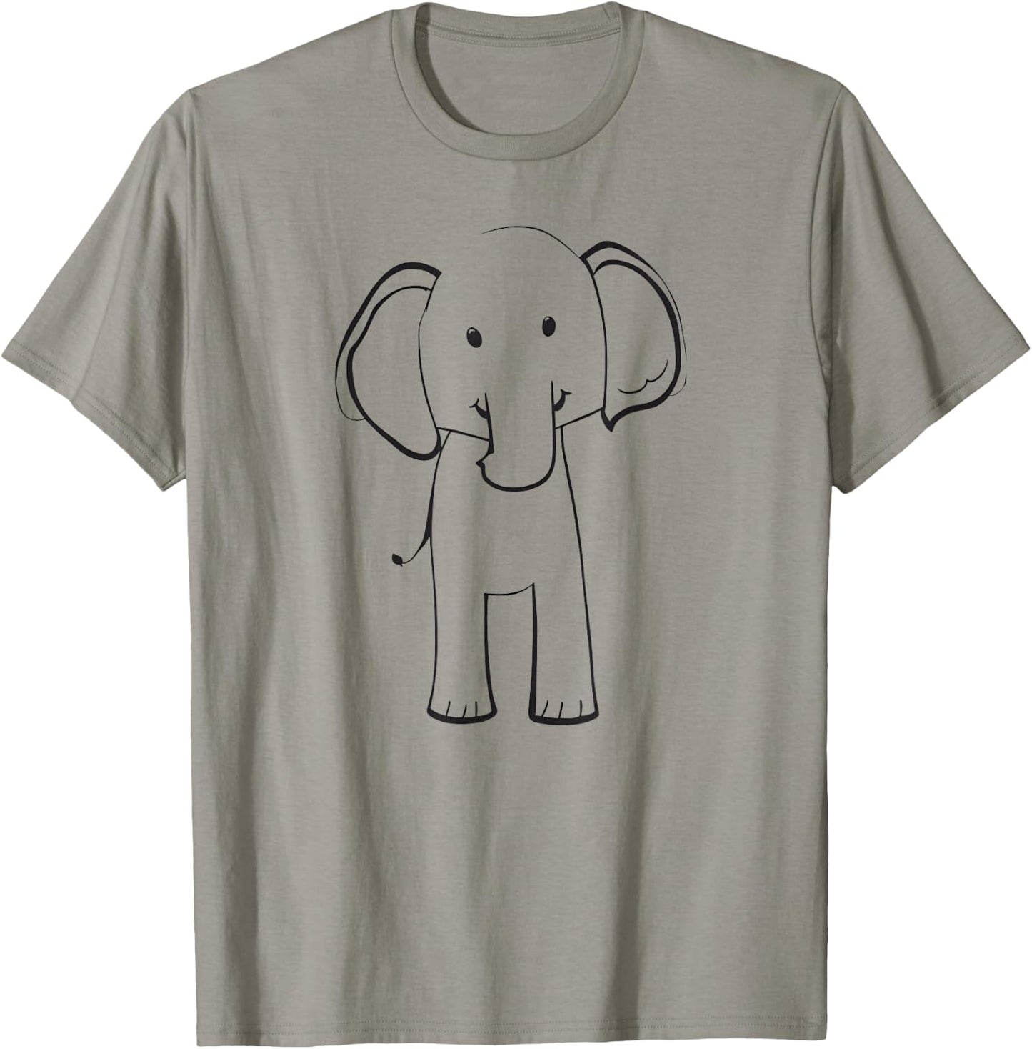 Cute Elephant, simple line drawing, conservation T-Shirt - T-Shirt | Sand