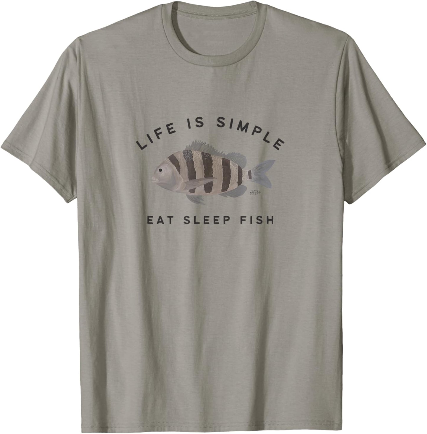 Life is simple, eat sleep fish, perfect for fisherman T-Shirt - T-Shirt | Sand
