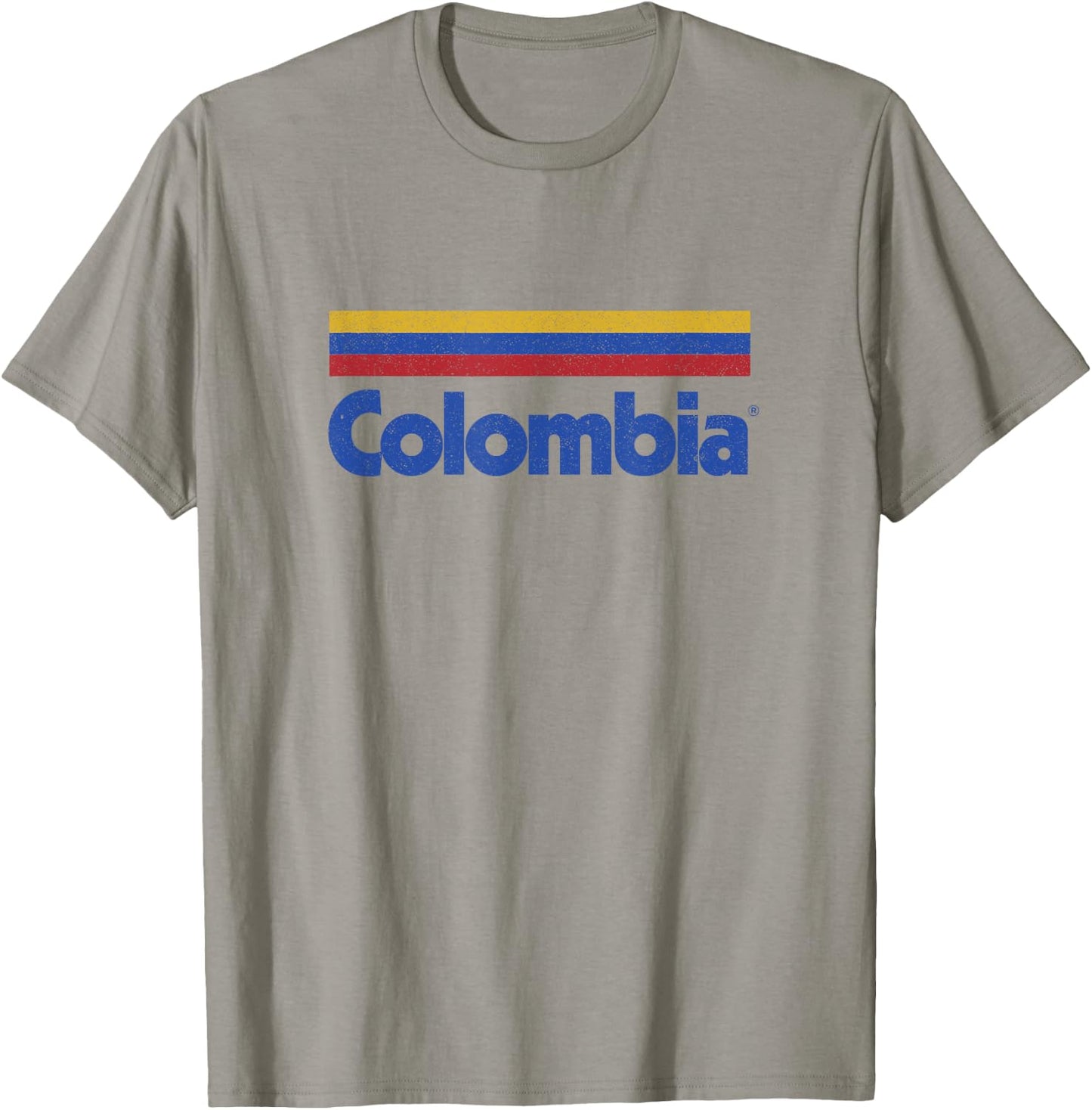 Retro Colombia Flag Vintage Colombian Pride Yellow Colombia T-Shirt - T-Shirt | Sand