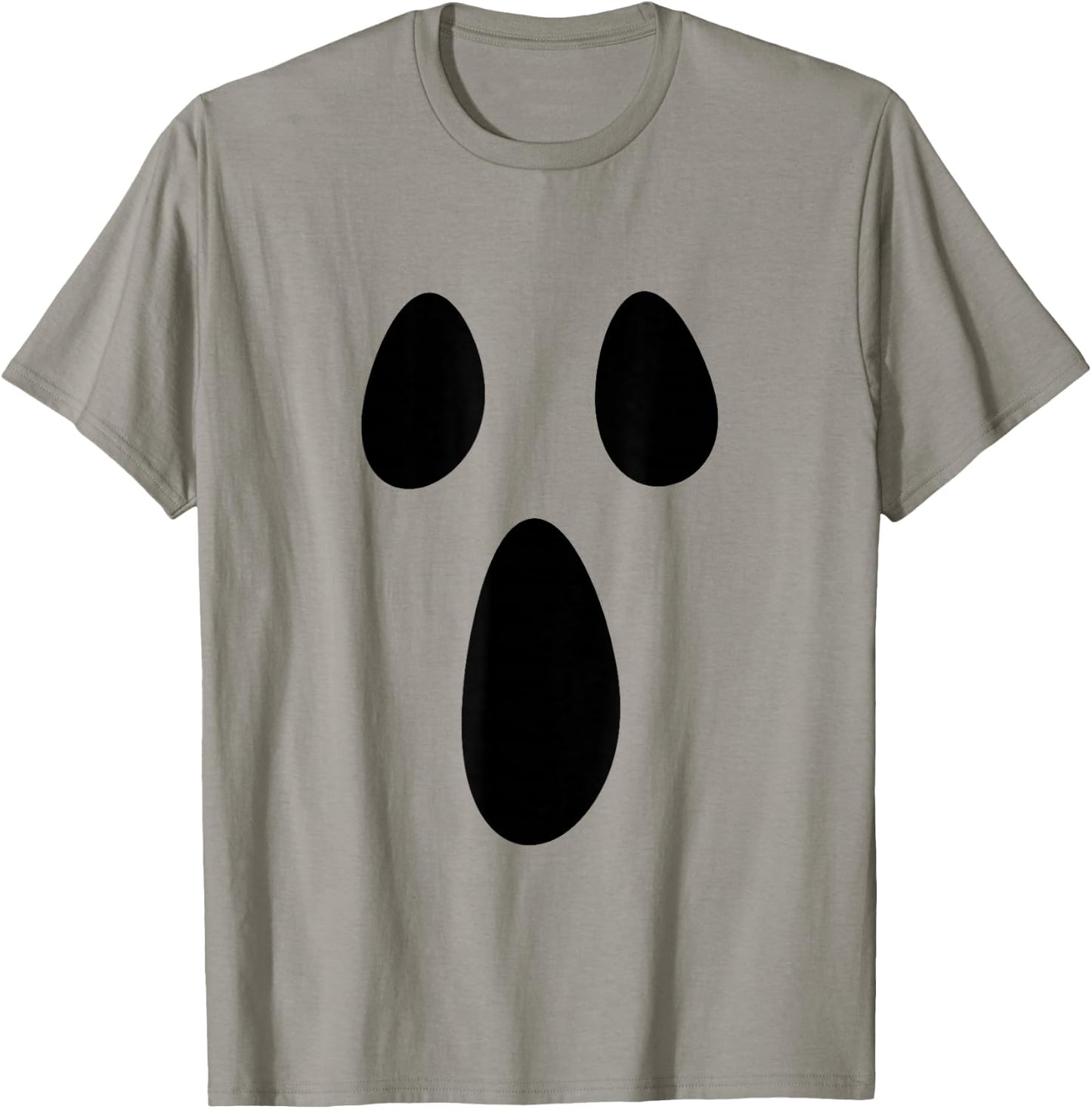 Ghost Silly Face Spooky Halloween Ghoul Face Easy Costume T-Shirt - T-Shirt | Sand