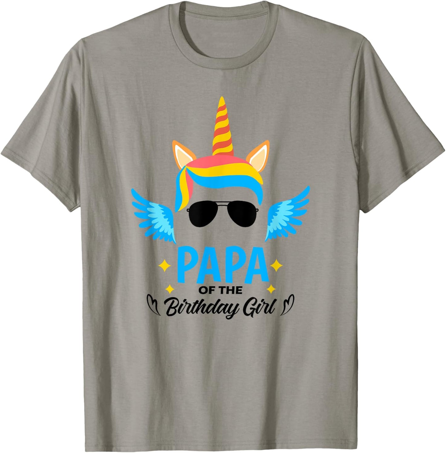 Papa of The Birthday for Girl Father Unicorn First Birthday T-Shirt - T-Shirt | Sand