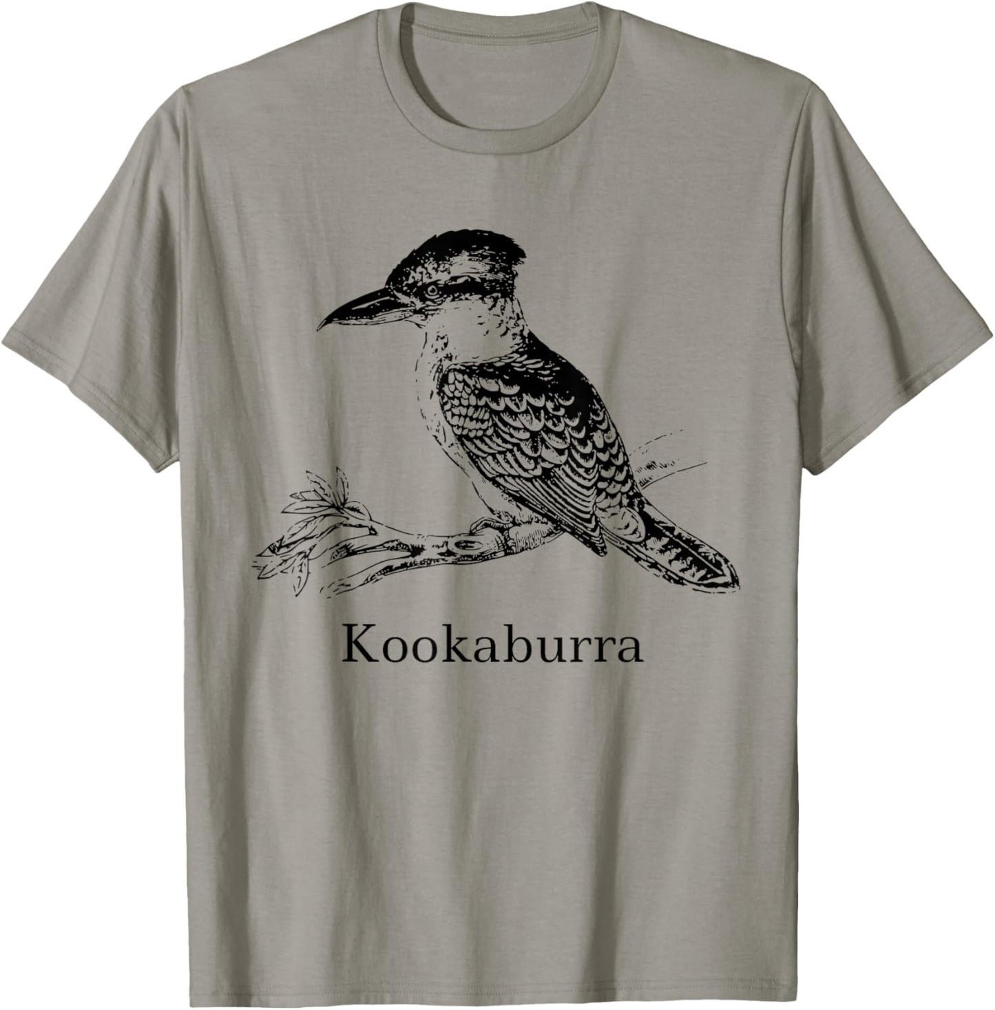 Kookaburra Bird Shirt Ornithology Black Lines T-Shirt - T-Shirt | Sand