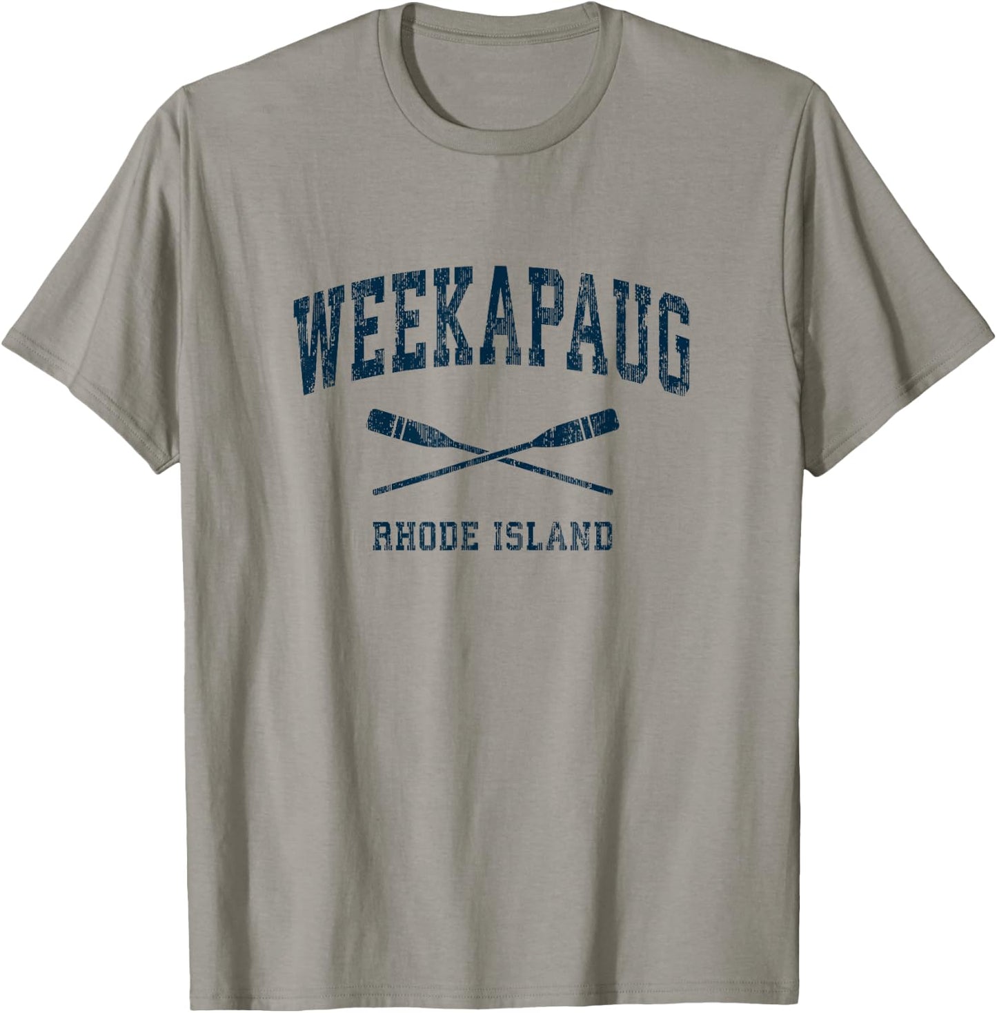 Weekapaug Rhode Island Vintage Nautical Paddles Sports Oars T-Shirt - T-Shirt | Sand