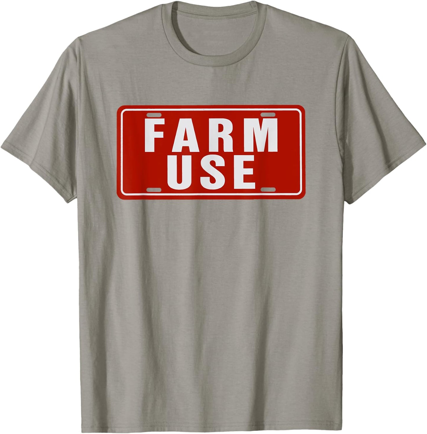 Farm Use Funny License Plate Tag Farm Agriculture Simple T-Shirt - T-Shirt | Sand