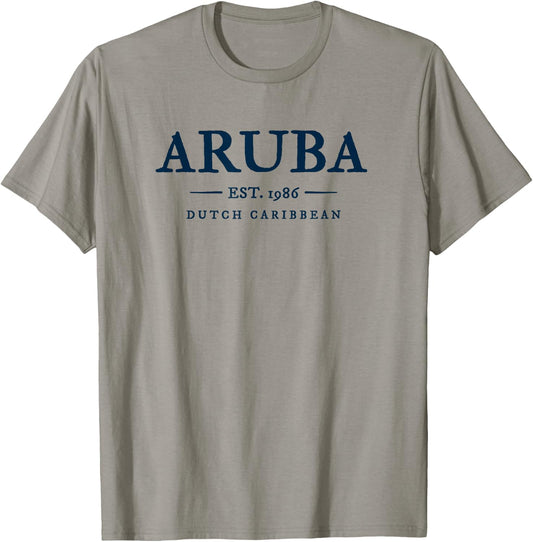 Aruba Throwback Letter Cruise Vacation Souvenir T-Shirt - T-Shirt | Sand