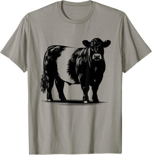 Cow Farmer Breeder - Monochromatic Belted Galloway Cattle T-Shirt - T-Shirt | Sand