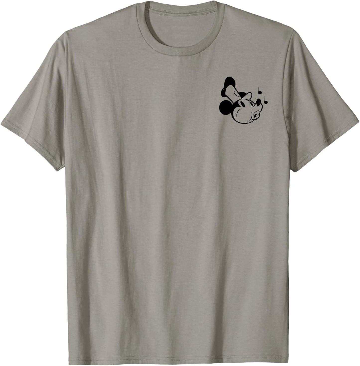 Disney Steamboat Willie Retro Mickey Small Chest Pocket Logo T-Shirt - T-Shirt | Sand