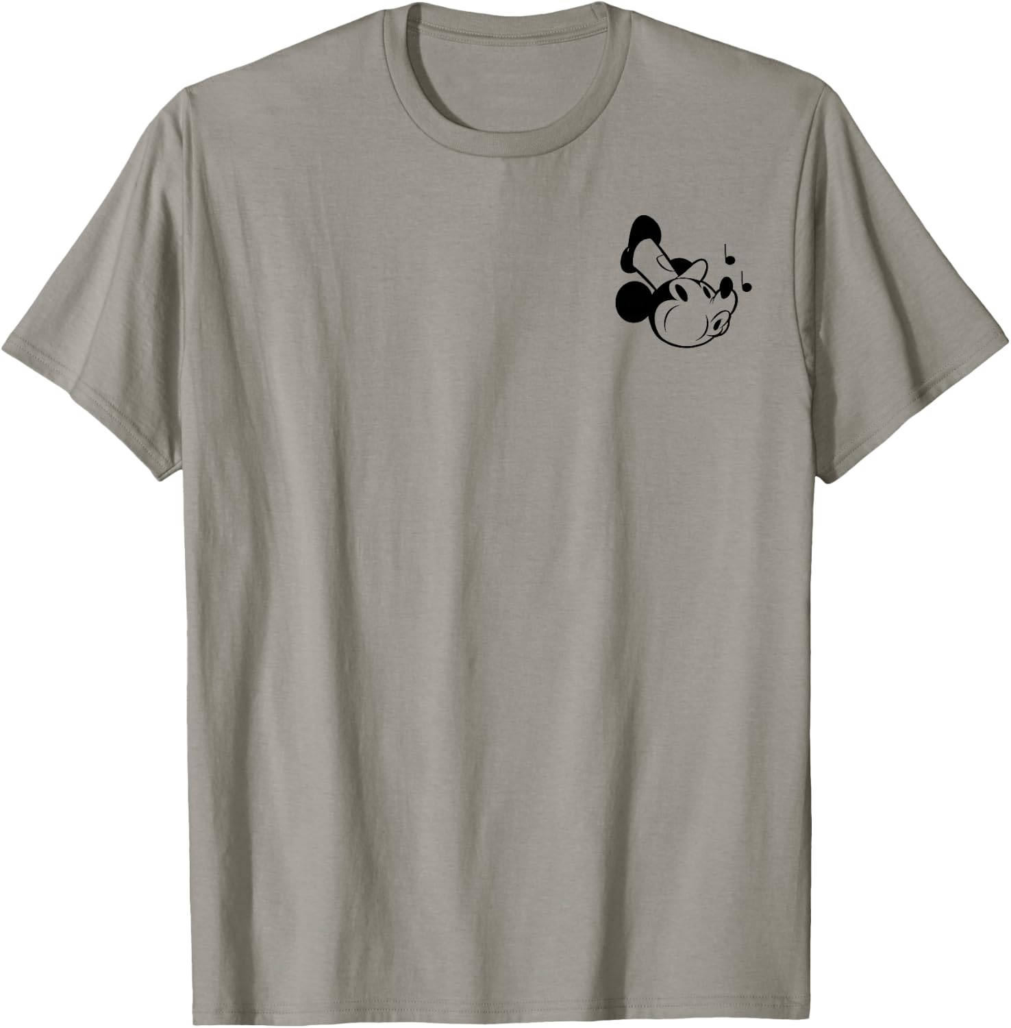 Disney Steamboat Willie Retro Mickey Small Chest Pocket Logo T-Shirt - T-Shirt | Sand