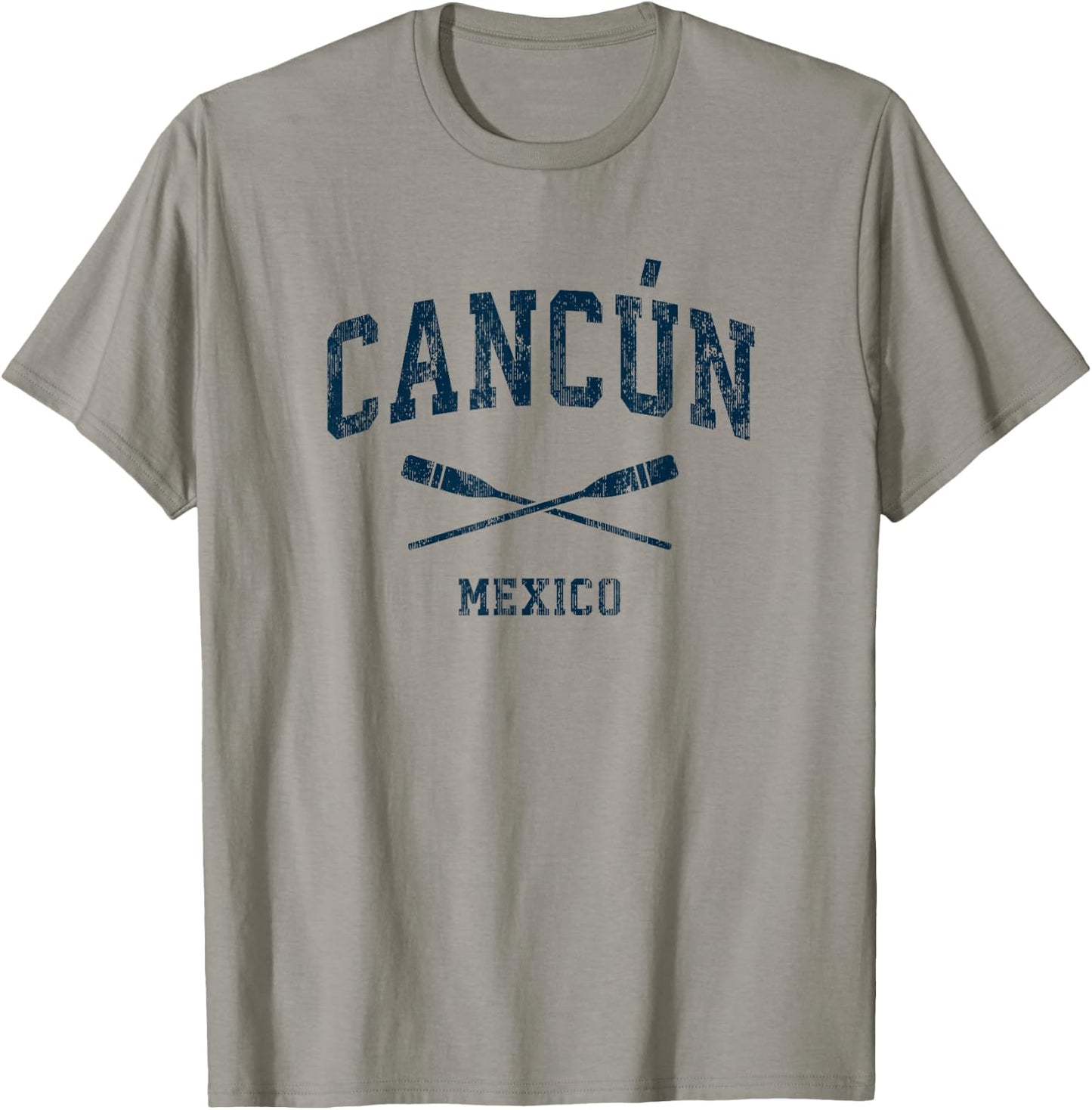 Cancun Mexico Vintage Nautical Paddles Sports Oars T-Shirt - T-Shirt | Sand