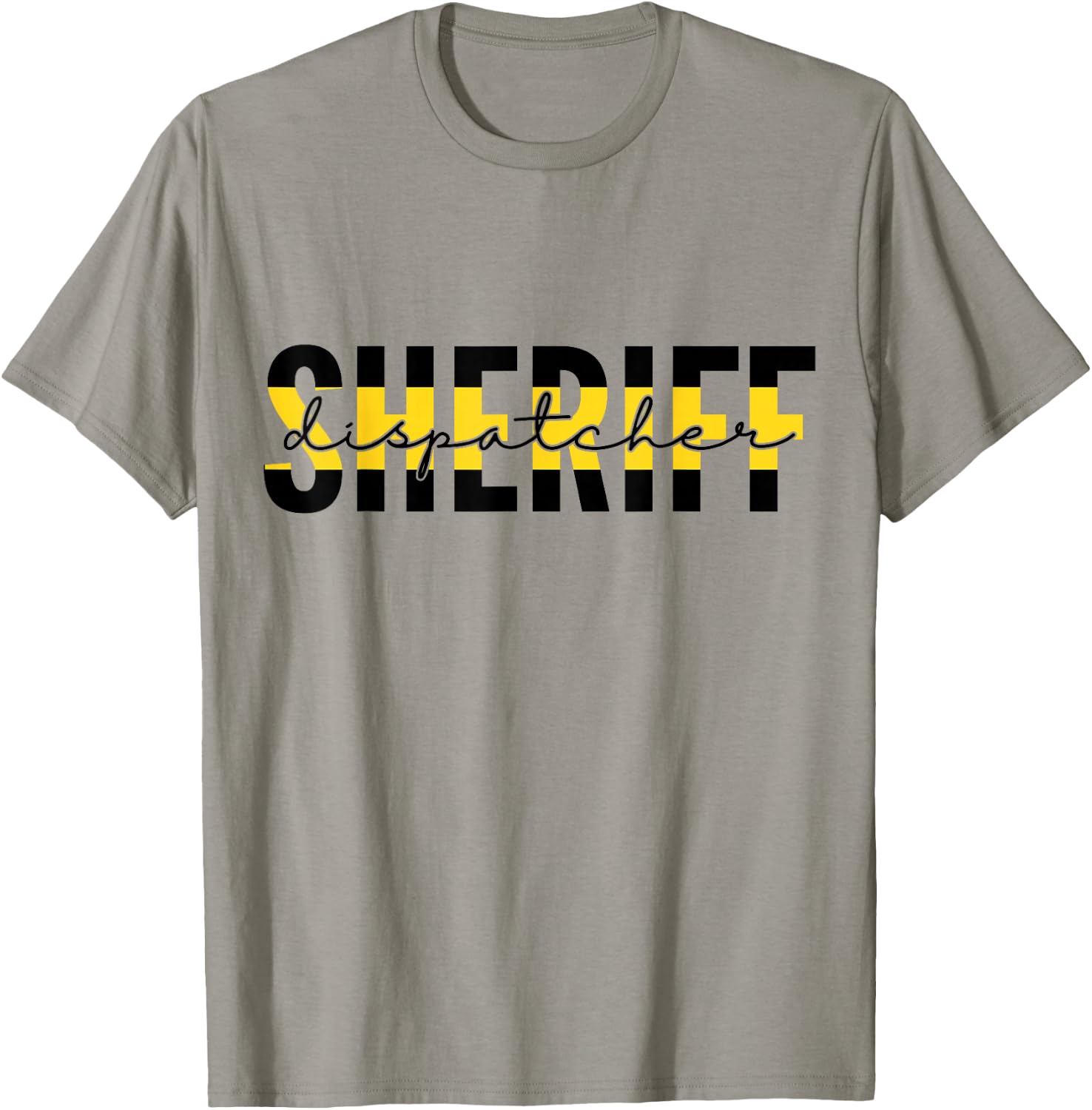 Proud Sheriff Dispatcher Thin Gold Line 911 Dispatch T-Shirt - T-Shirt | Sand