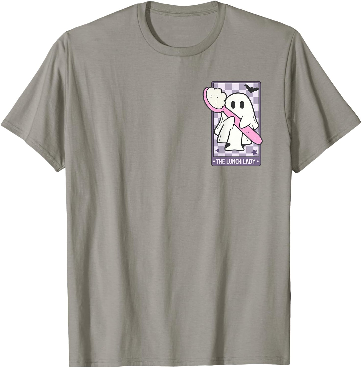 The Lunch Lady Tarot Card Spooky Ghost Halloween Cafeteria T-Shirt - T-Shirt | Sand