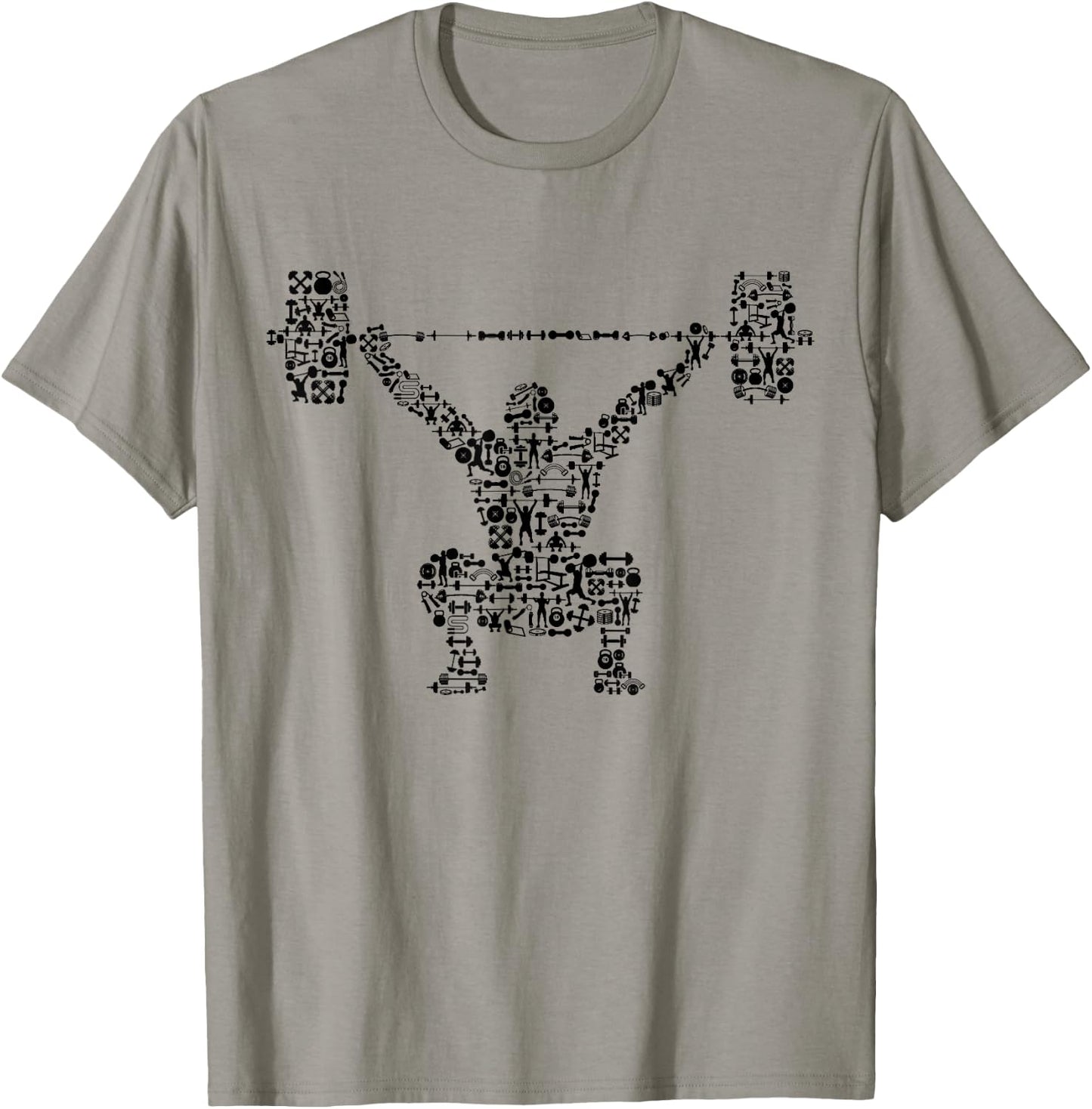 Shape Collage Gym Shirt | Bodybuilder Shirt | Weightlifting T-Shirt - T-Shirt | Sand