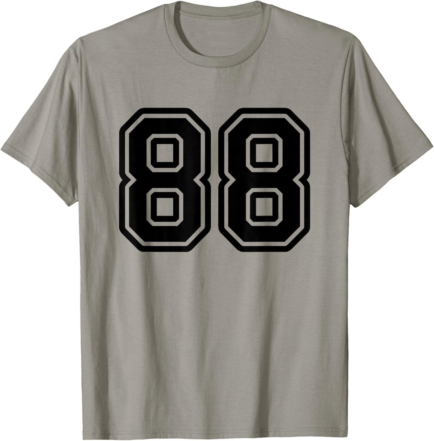 Number #88 Black Sport Varsity Number 88 T-Shirt - T-Shirt | Sand
