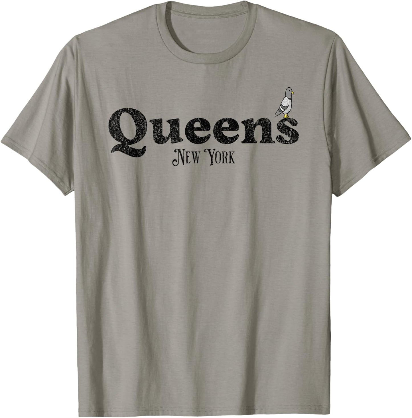Queens New York Funny Pigeon | Streets of NYC New York City T-Shirt - T-Shirt | Sand