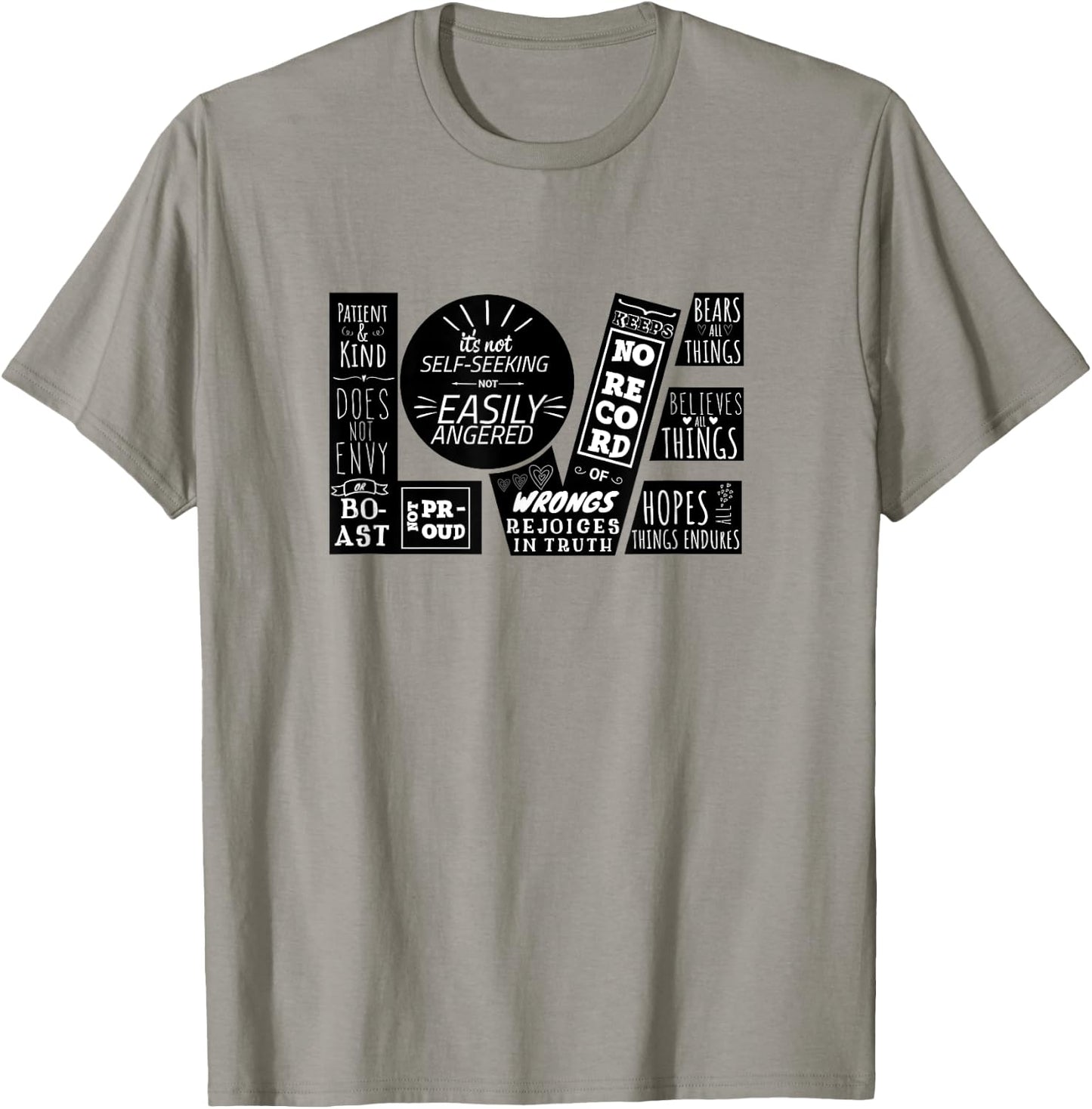 Love is Patient 1 Corinthians 13:4-8 Christian Design T-Shirt - T-Shirt | Sand