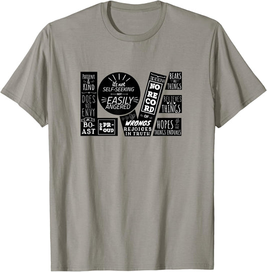 Love is Patient 1 Corinthians 13:4-8 Christian Design T-Shirt - T-Shirt | Sand