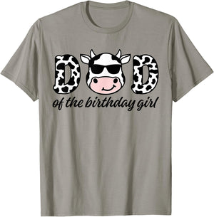 Cow Dad Birthday Family Matching Mothers Day Boy Girl Farm T-Shirt - T-Shirt | Sand