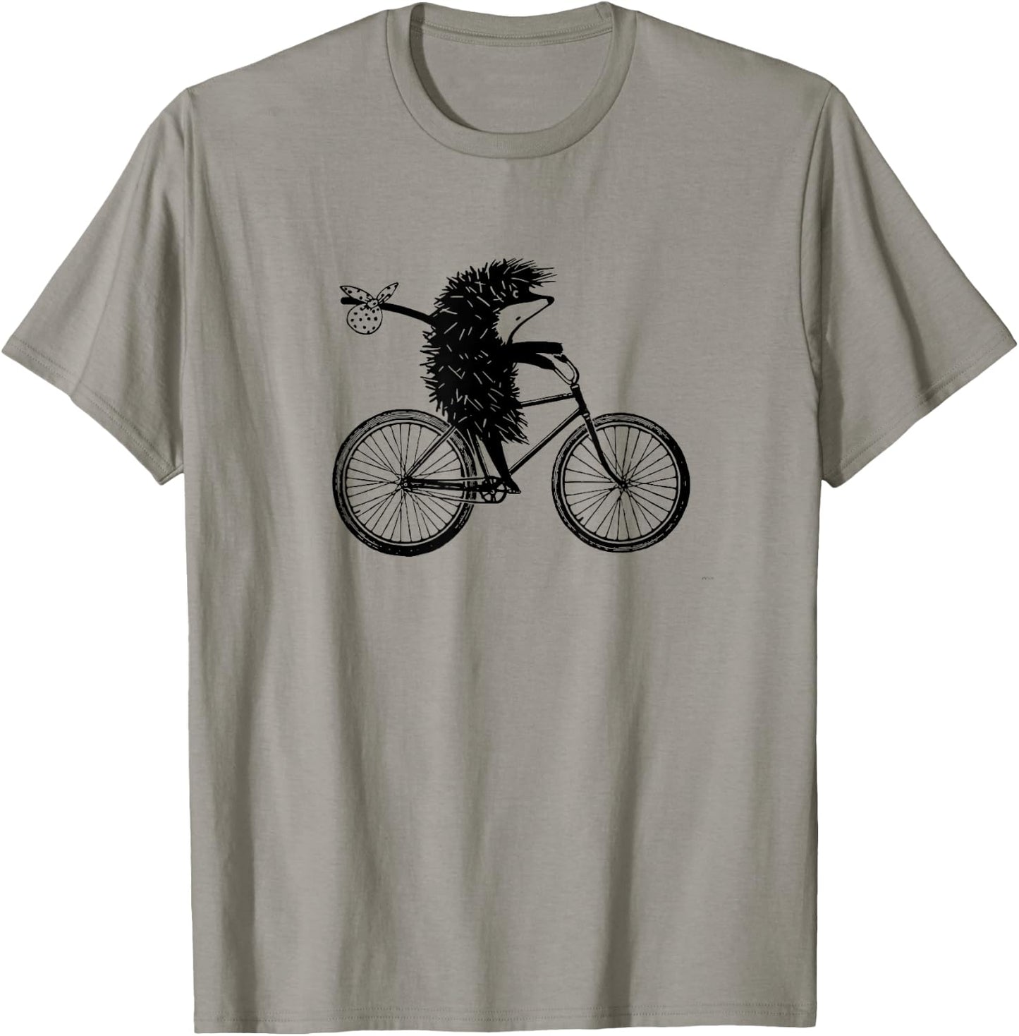 Hedgehog on the bicycle Funny Shirt / "ezhik v tumane" T-Shirt - T-Shirt | Sand