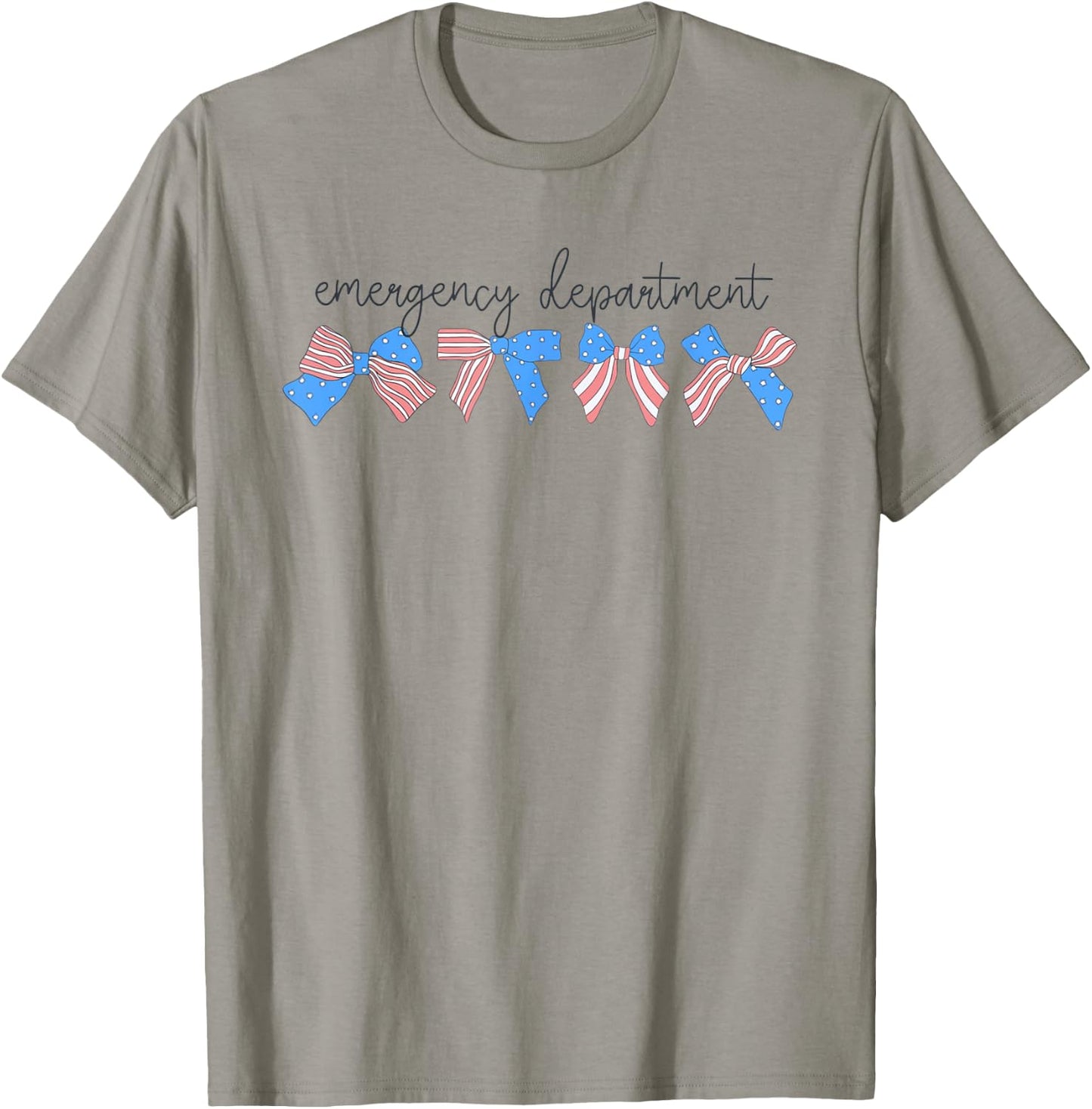 Fourth of July Emergency Department Coquette Bows ER Nurse T-Shirt - T-Shirt | Sand