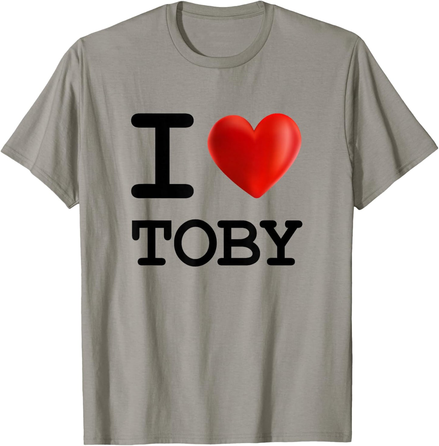 I Love Toby Heart Name T Shirt Gift T-Shirt - T-Shirt | Sand