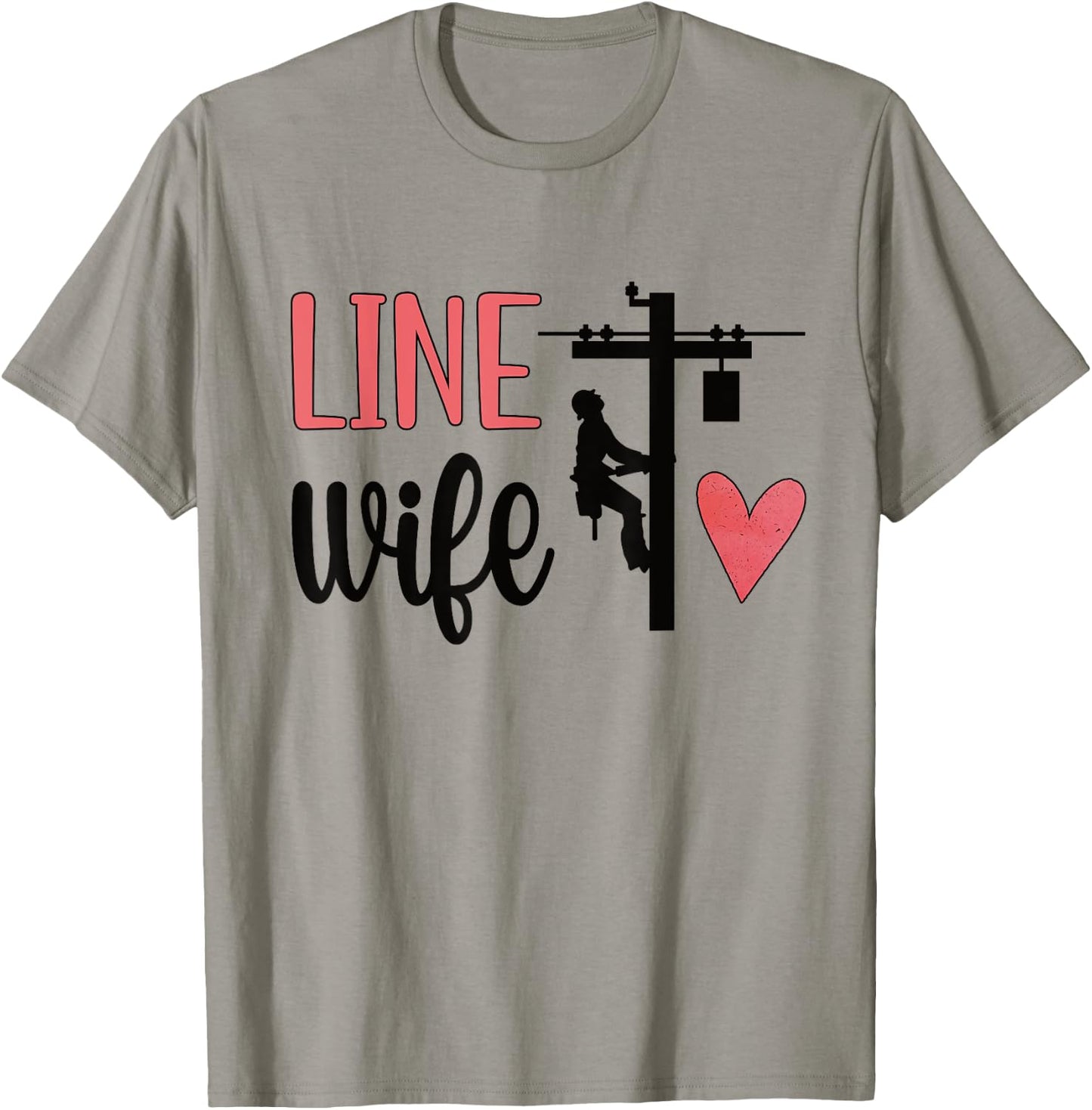 Line Wife | Lineworker Husband Linewife Proud Lineman Wife T-Shirt - T-Shirt | Sand