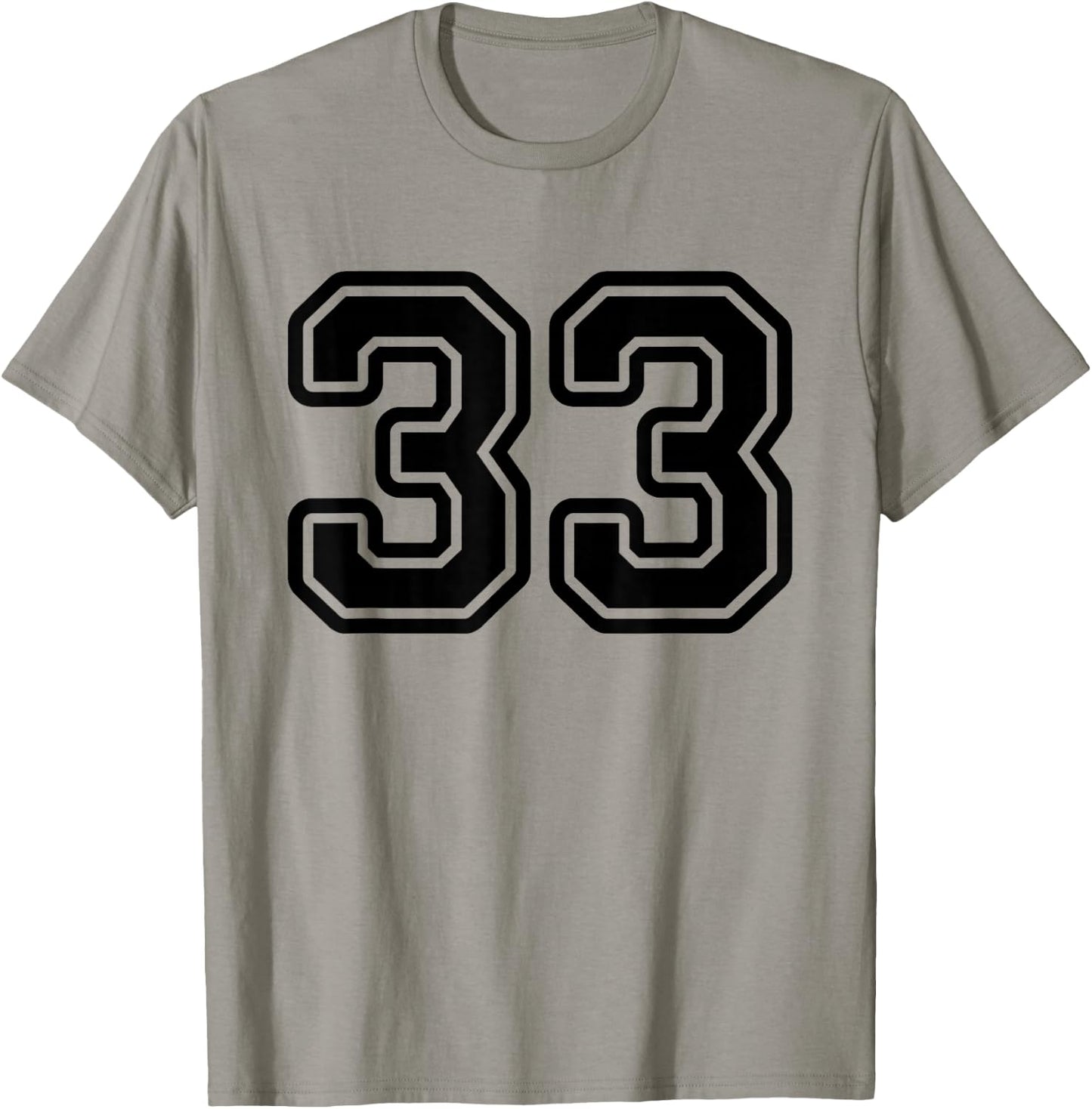 Number #33 Black Sport Varsity Number 33 T-Shirt - T-Shirt | Sand
