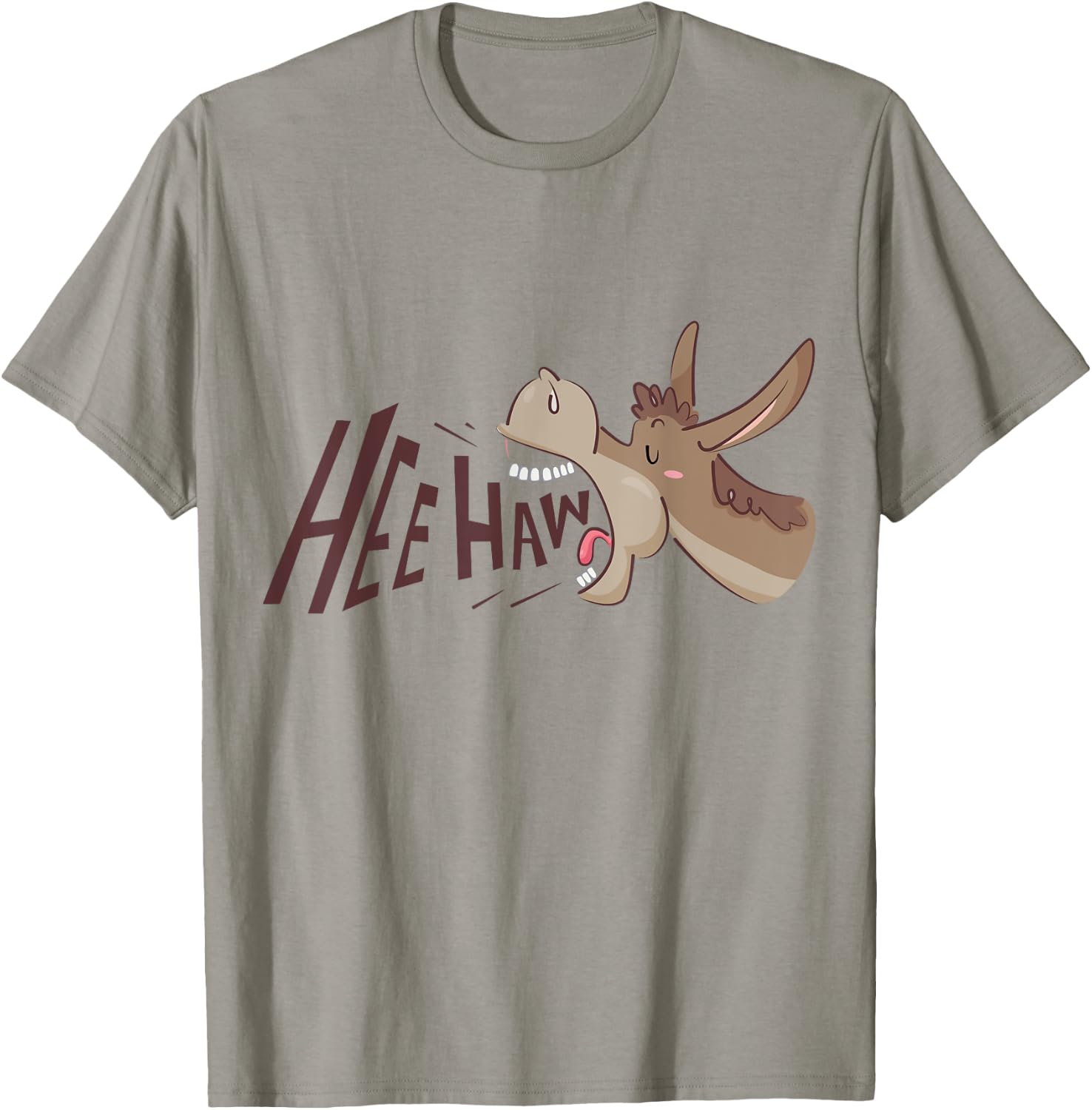 Funny Hee Haw Donkey Braying Cartoon T-Shirt - T-Shirt | Sand