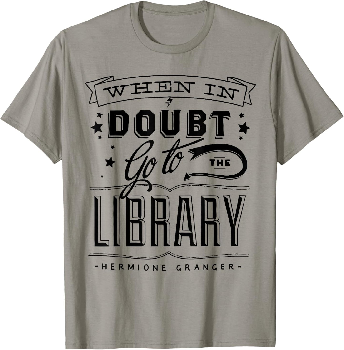 When In Doubt Go To The Library Teacher Vintage Book Lovers T-Shirt - T-Shirt | Sand