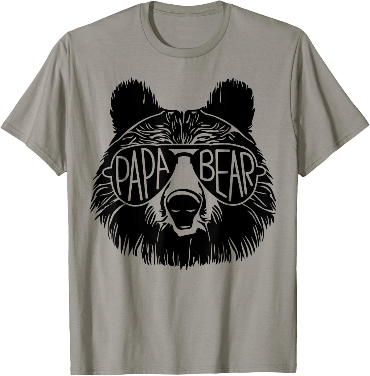 Papa Bear Face Sunglasses Papa Bear Lover Father's Day T-Shirt - T-Shirt | Sand
