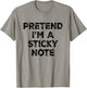 Pretend I'm A Sticky Note Lazy Halloween Costume T-Shirt - T-Shirt | Sand