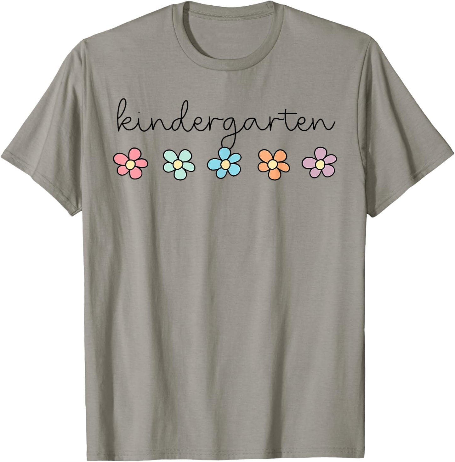 Retro Groovy Kindergarten Hello Kindergarten Teacher Kids T-Shirt - T-Shirt | Sand