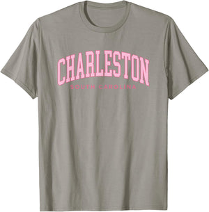 Charleston South Carolina Retro Preppy Throwback Pink Girls T-Shirt - T-Shirt | Sand