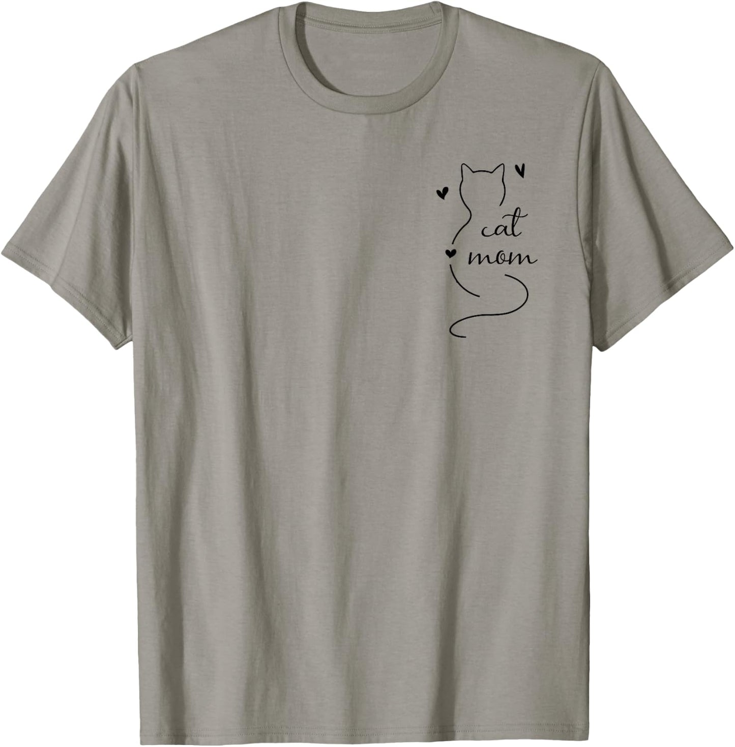 New 2025 Minimalistic Cat Mom T-Shirt - T-Shirt | Sand