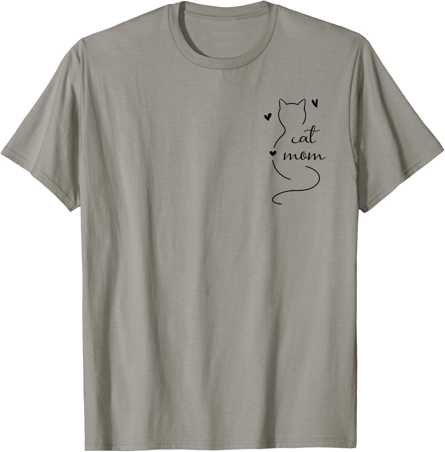 New 2025 Minimalistic Cat Mom T-Shirt - T-Shirt | Sand